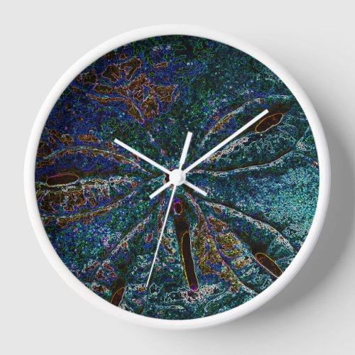 Sand Dollar Art Abstract Blue Nautical Gift Favor Clock