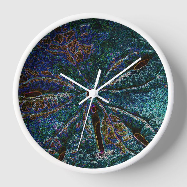 Sand Dollar Art Abstract Blue Nautical Gift Favor Clock (Front)