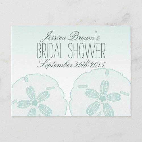 Sand Dollar Beach Bridal Shower Recipe Cards