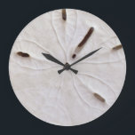 Sand Dollar Beach Coastal White Grey Trendy Cool Large Clock<br><div class="desc">Designed with image of sand dollars & seashells in the background,  this is perfect for beach house decor or Christmas,  holiday gifts!</div>