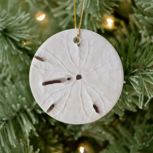 Sand Dollar Beach Coastal White Round Trendy 2020 Ceramic Ornament