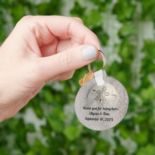 Sand Dollar Beach Favor Personalized Keychain