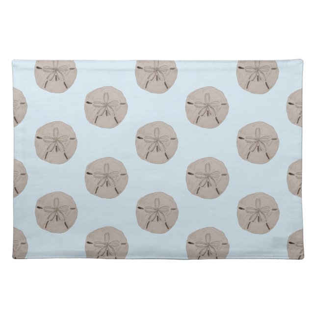 Sand Dollar Beach House Decor Cloth Placemat (Front)