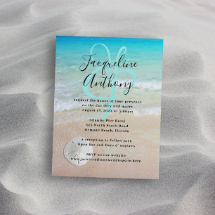 Sand Dollar Beach Magnetic Wedding Invitation
