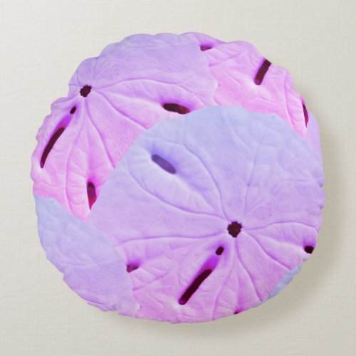 Sand Dollar Beach Pink Purple Ombre Abstract Cute Round Pillow