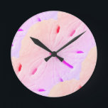 Sand Dollar Beach Pink Purple Ombre Art Abstract Round Clock<br><div class="desc">Designed with image of sand dollar patterns in colorful,  artistic background,  this is perfect for beach house decor or Christmas,  holiday gifts!</div>