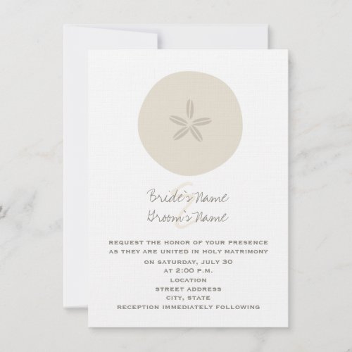 Sand Dollar Beach Wedding Invitation