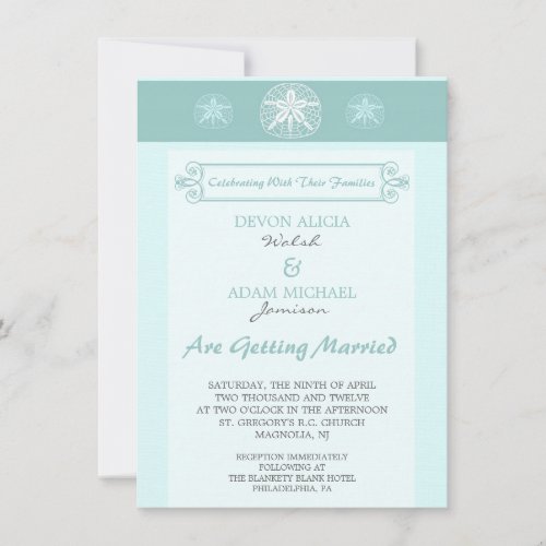 Sand Dollar Beach Wedding Invitation