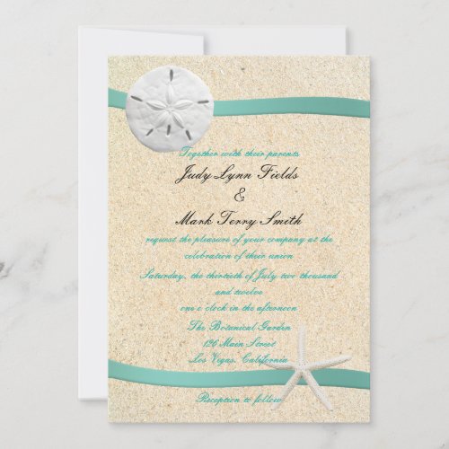 Sand Dollar Beach Wedding Invitation