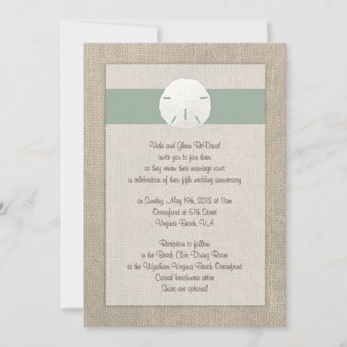 Sand Dollar Beach Wedding Invitation - Peridot