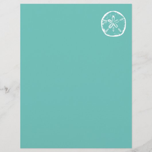 Sand dollar beach wedding letterhead stationery (Front)