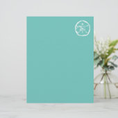 Sand dollar beach wedding letterhead stationery (Standing Front)