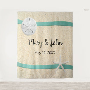 Sand Dollar Beach Wedding Photo Backdrop