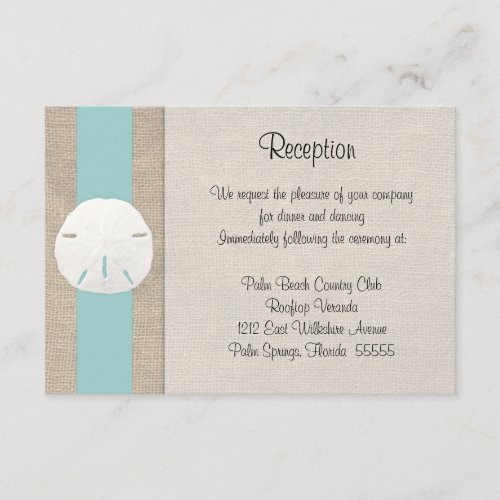 Sand Dollar Beach Wedding Reception Invitation Car