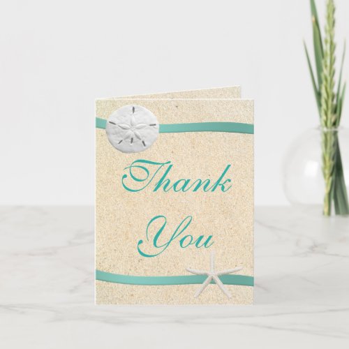 Sand Dollar Beach Wedding Thank You Card