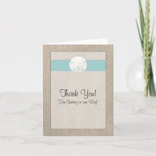 Sand Dollar Beach Wedding Thank You Card