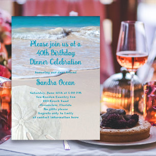 Sand Dollar Birthday Party Invitation