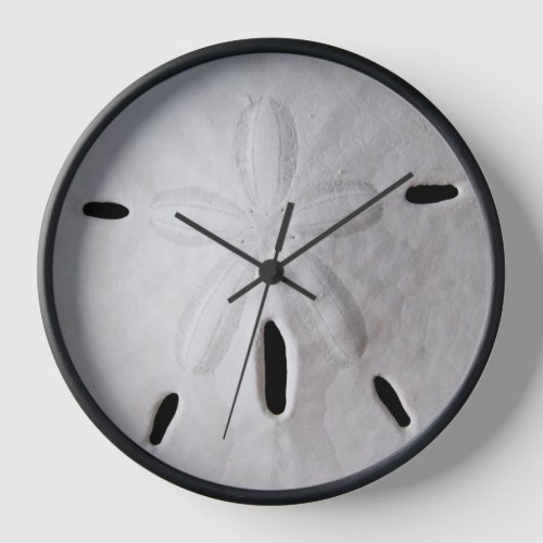 Sand dollar black and white beach summer Clock