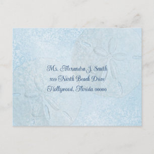 Sand Dollar Blues, Wedding Invite Reply Postcard