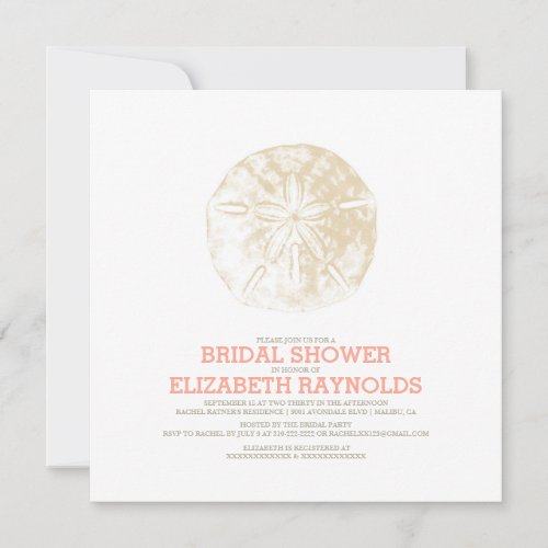 Sand Dollar Bridal Shower Invitations