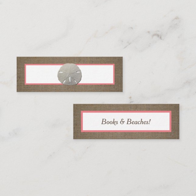 Sand Dollar & Burlap Bookmark Card (Front/Back)