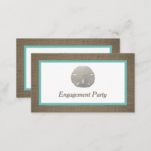 Sand Dollar  Burlap Engagement Party Ticket