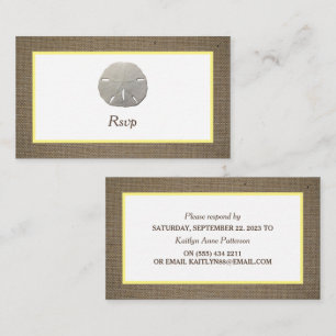 Sand Dollar & Burlap RSVP Card