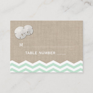 Sand Dollar & Chevron Place Card
