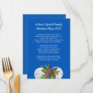Sand Dollar Christmas Family Dinner Menu Template
