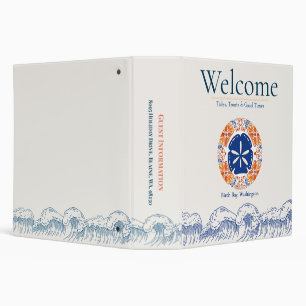 Sand Dollar Coastal Beach House Welcome 3 Ring Binder