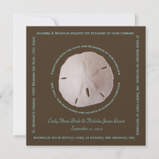 Sand Dollar Cube Text Design Wedding Invitation