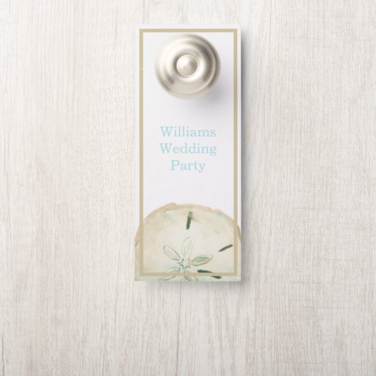 Sand Dollar Destination Beach Wedding Favor Door Hanger Zazzle Com