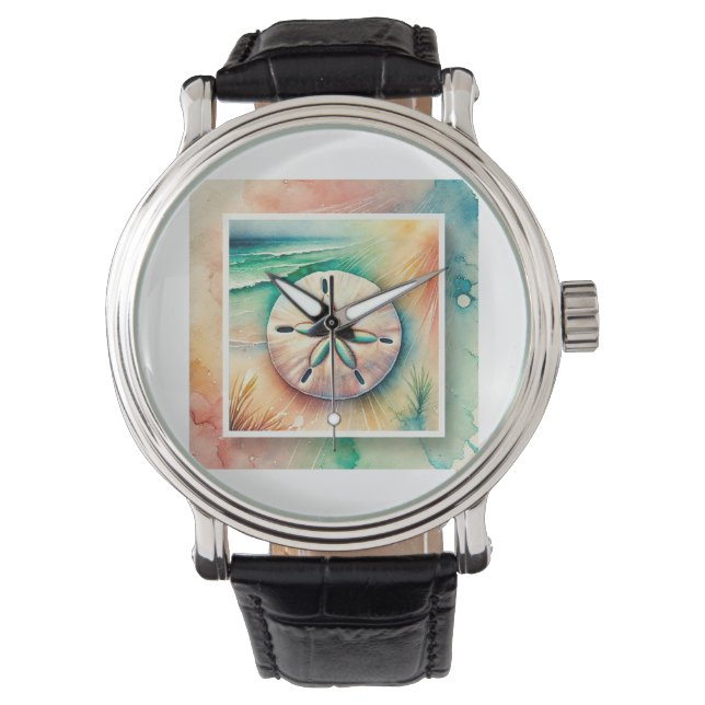 Sand Dollar in the Light 060824AREF122 - Watercolo Watch (Front)
