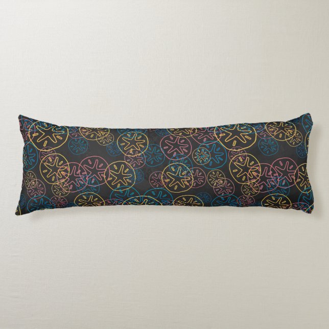 Sand Dollar Lines Red Yellow Blue Body Pillow (Front)