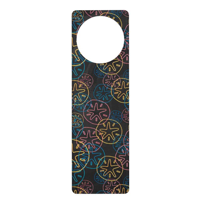 Sand Dollar Lines Red Yellow Blue Door Hanger (Front)