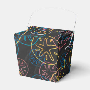 Sand Dollar Lines Red Yellow Blue Favor Boxes