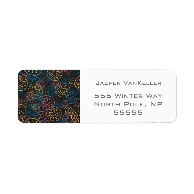 Sand Dollar Lines Red Yellow Blue Label (Front)