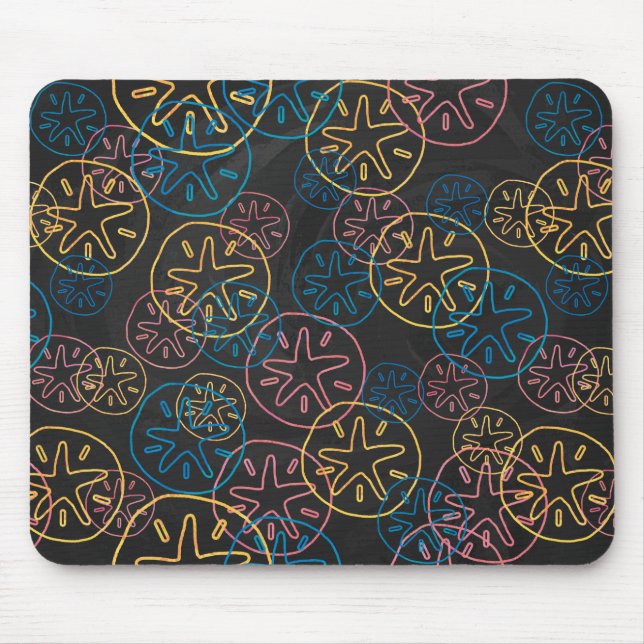 Sand Dollar Lines Red Yellow Blue Mouse Pad (Front)