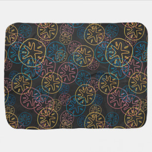 Sand Dollar Lines Red Yellow Blue Stroller Blanket