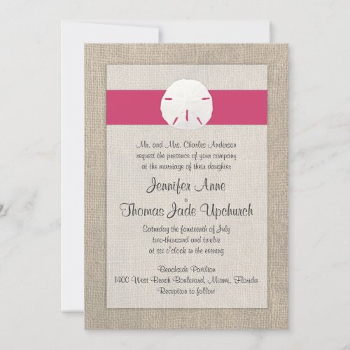 Sand Dollar Look Beach Wedding Invitation