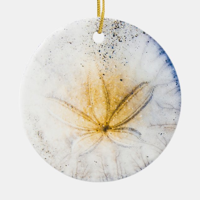 Sand Dollar Love Ceramic Ornament (Front)