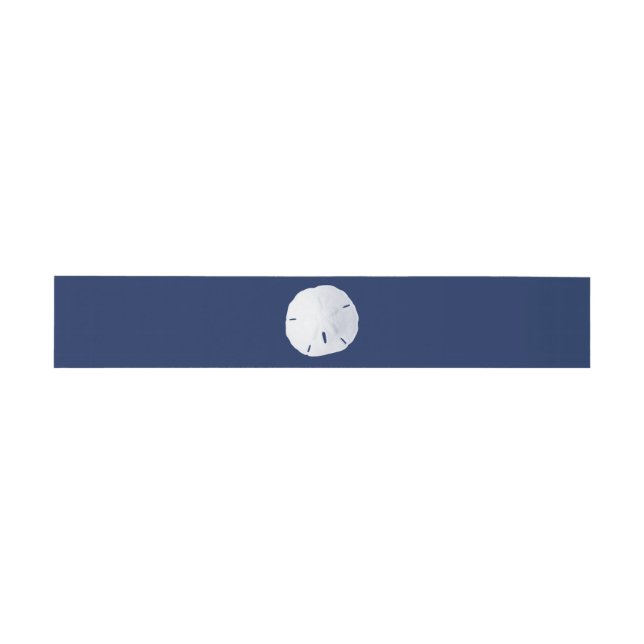 Sand Dollar Navy Blue Invitation Belly Band (Flat)