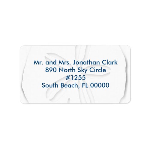 Sand Dollar Navy Template Text Address Label