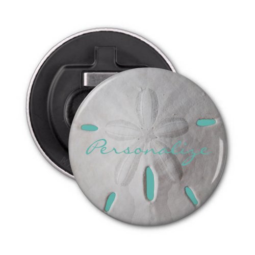 Sand dollar ocean beach summer turquoise white    bottle opener