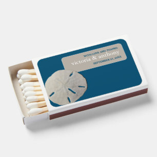 Sand dollar, Ocean Blue Beach Wedding Matchboxes