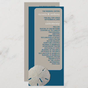 Sand dollar, Ocean Blue Beach Wedding Program