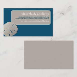 Sand dollar, Ocean Blue Beach Wedding Website Enclosure Card