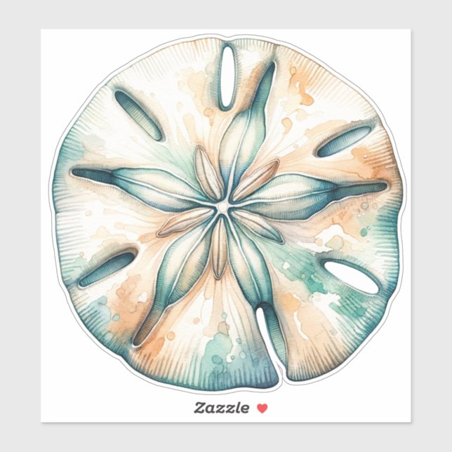 Sand Dollar Ocean Splash Sea Watercolor Wedding Sticker (Sheet)