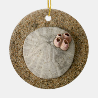 Sand Dollar on Beach Ceramic Ornament