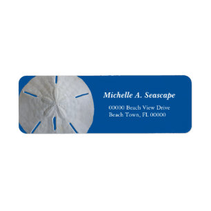 Sand Dollar on Bold Blue Label